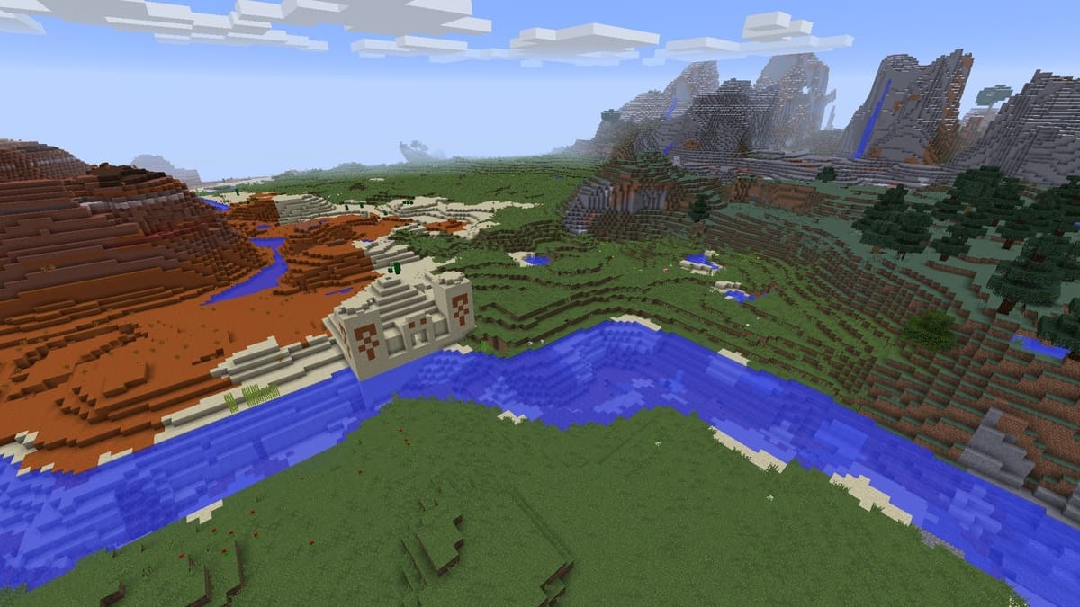 Desert temple and badlands in Minecraft