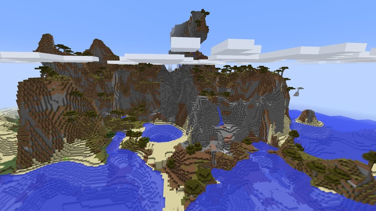 Shattered savanna island in Minecraft