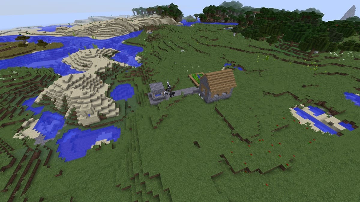 Desert well and village in Minecraft