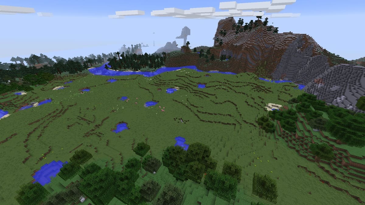 Valley and the mountains in Minecrat