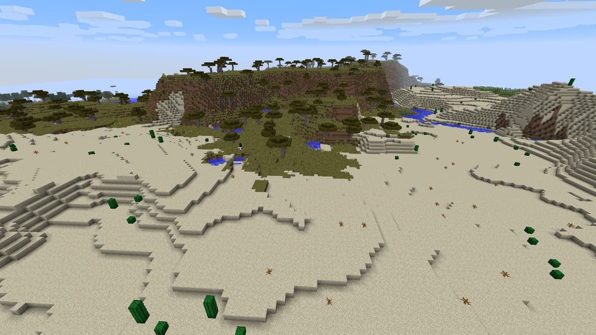 Savanna and desert biomes in Minecraft