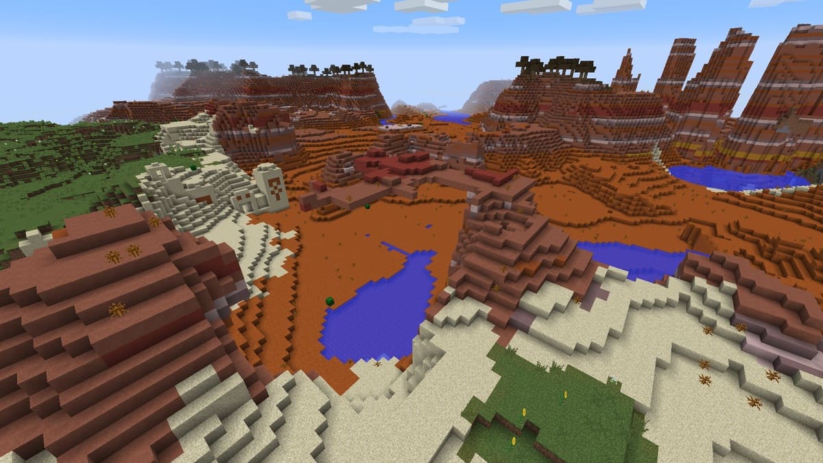 Desert temple and badlands in Minecraft