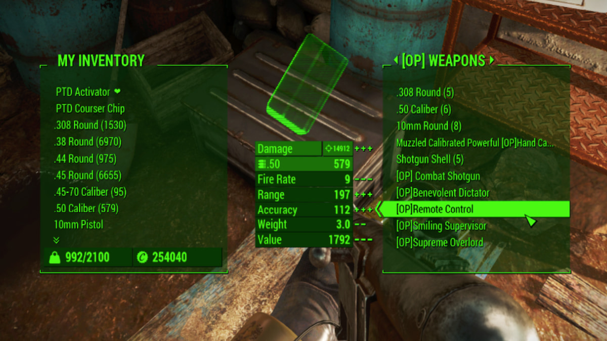 Container with OP Weapons from mod in Fallout 4