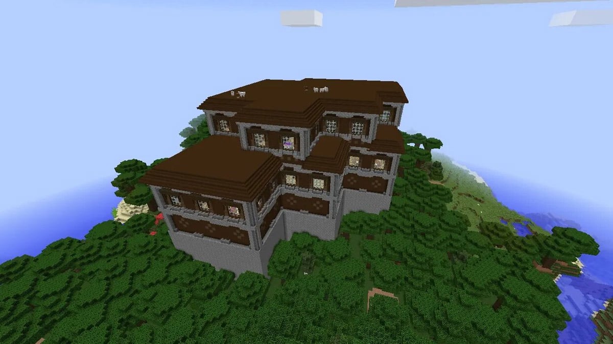 Giant woodland mansion in Minecraft