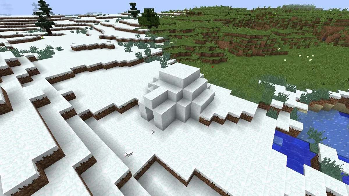 Igloo stands on the border of biomes in Minecraft