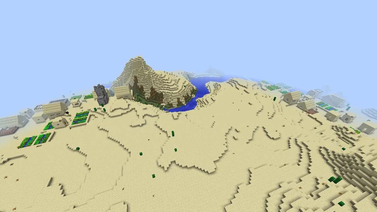Double desert village in Minecraft