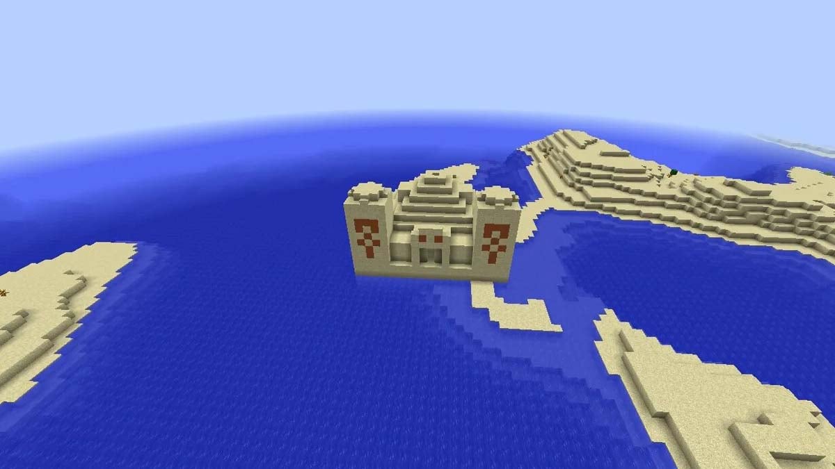 Desert temple in the ocean in Minecraft