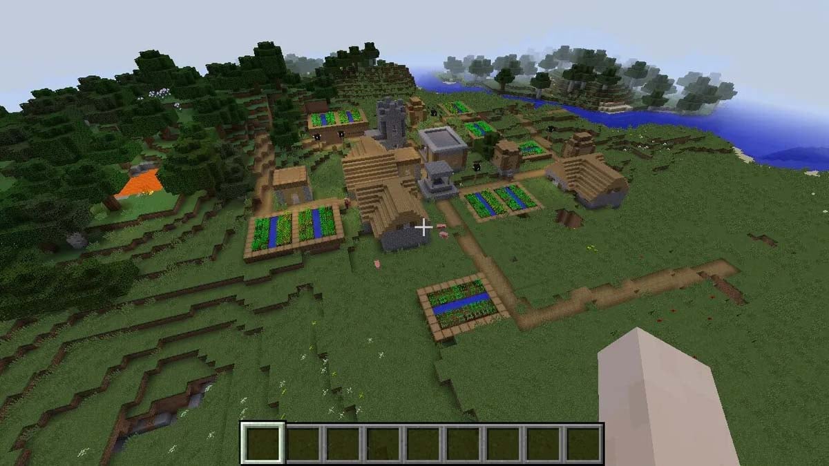 Blacksmith in a village in Minecraft