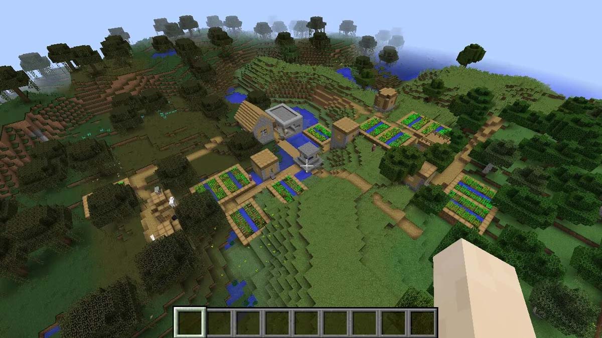 Blacksmith in a swamp village in Minecraft