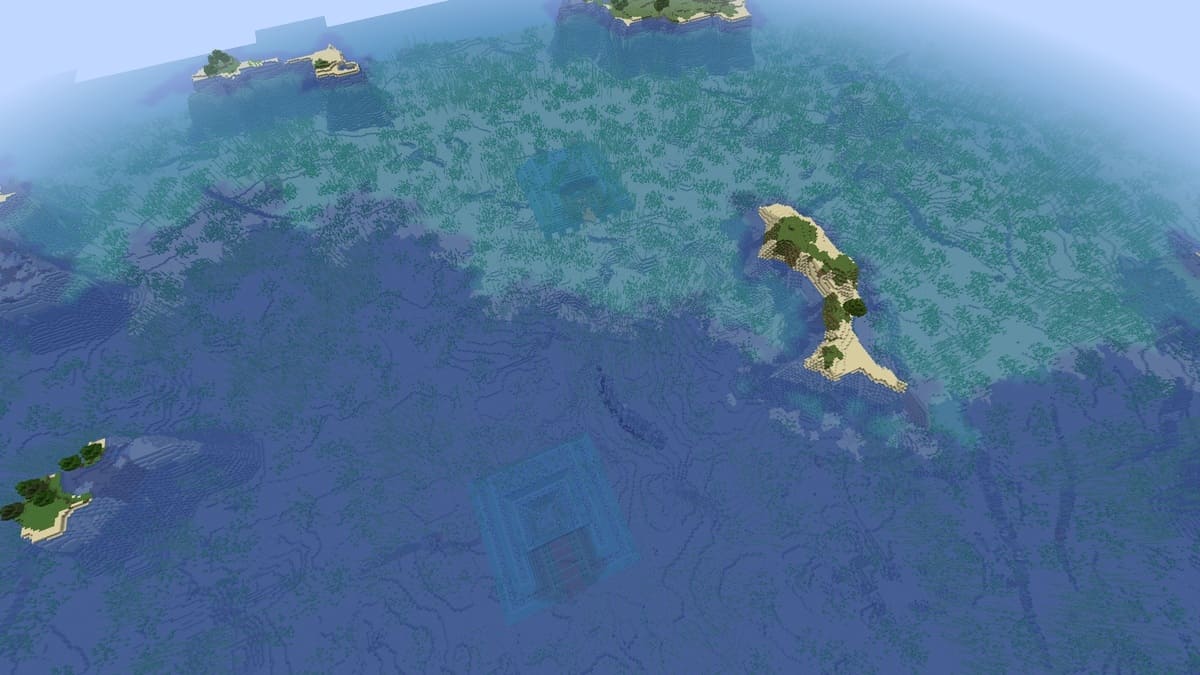 Double ocean monument in Minecraft