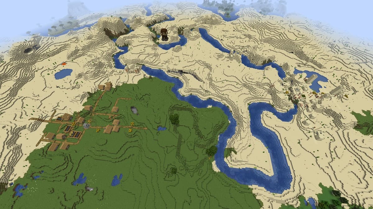 Plains village and desert village in Minecraft