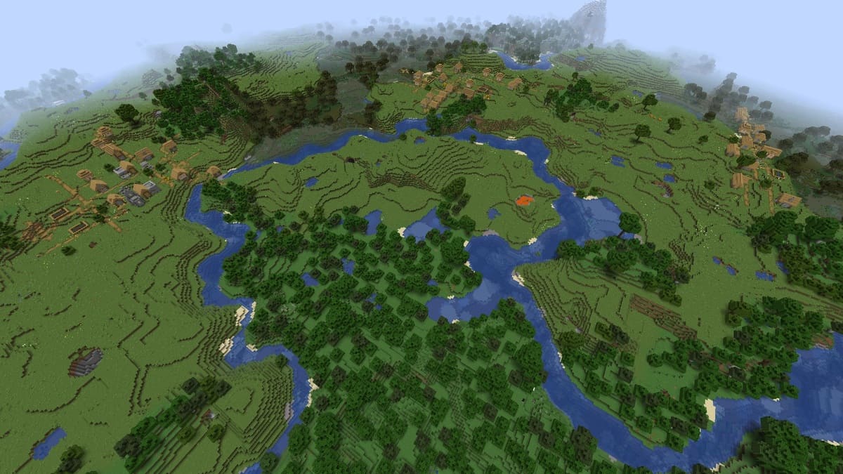 Triple plains village in Minecraft