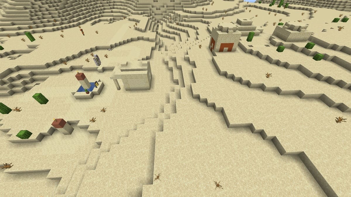 Desert temple and village in Minecraft