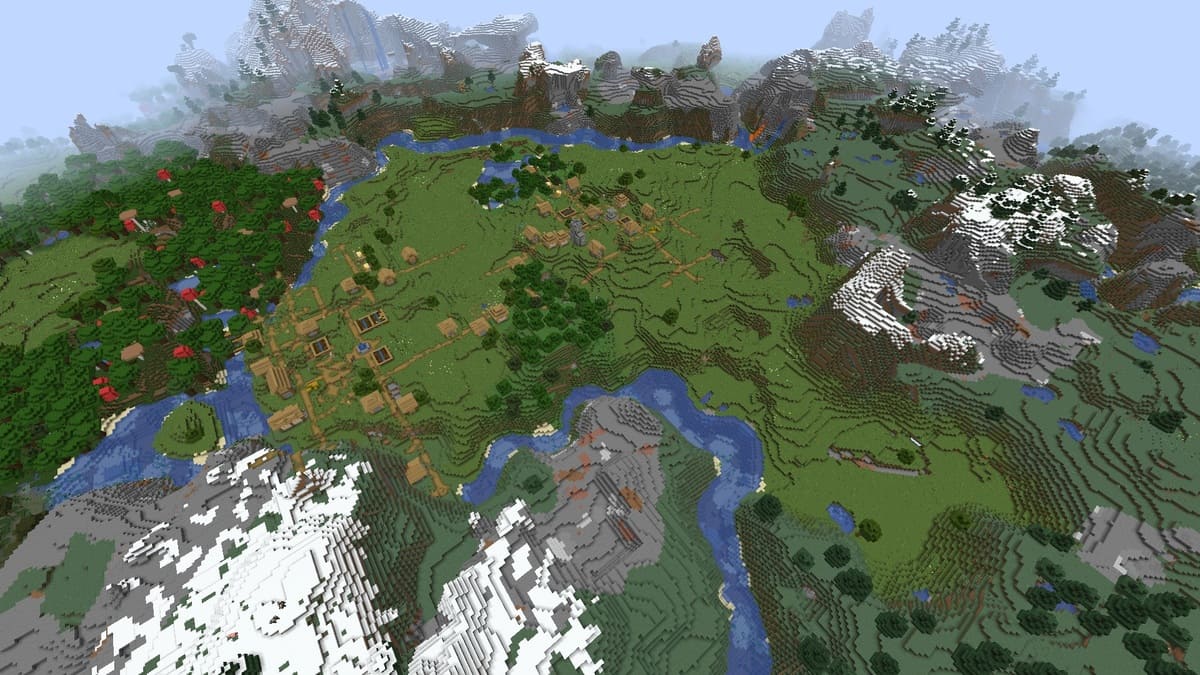 Double plains village in Minecraft