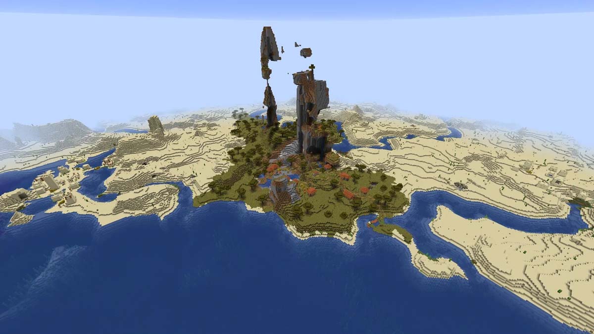 Windswept savanna and village in Minecraft