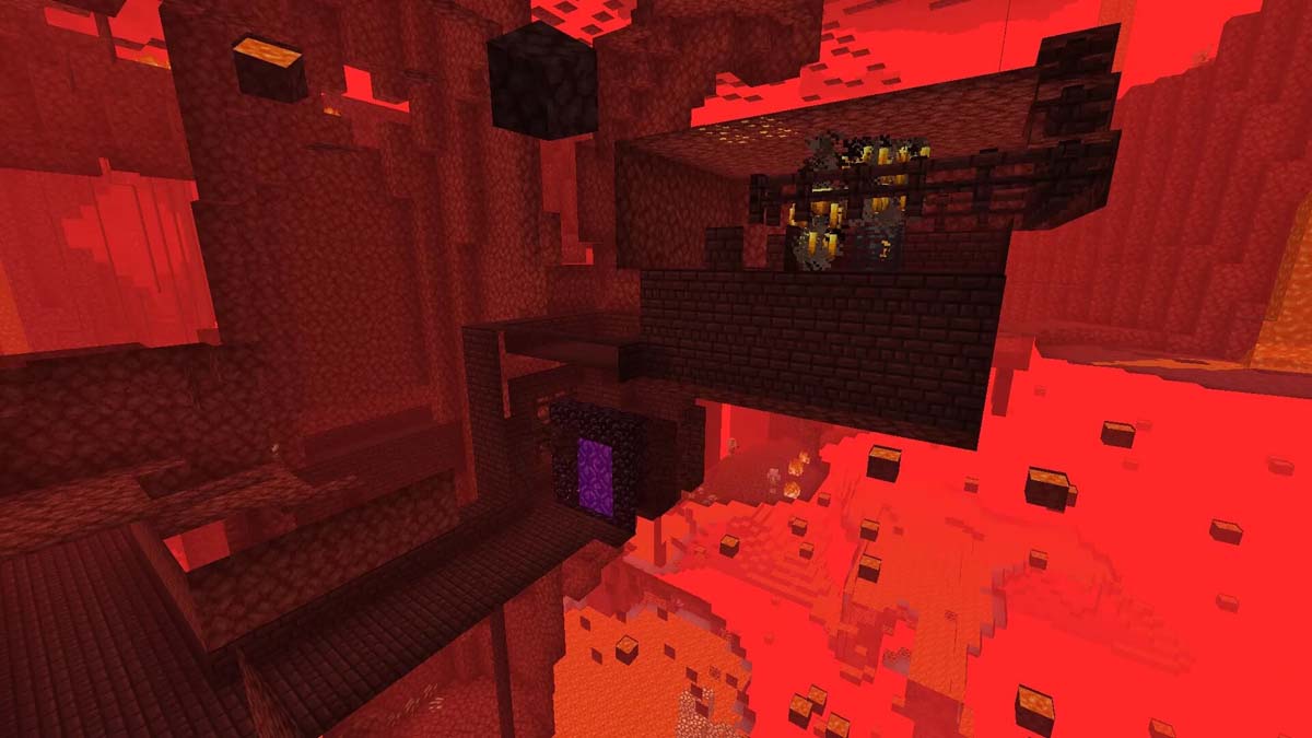 Portal inside the nether frotress in Minecraft