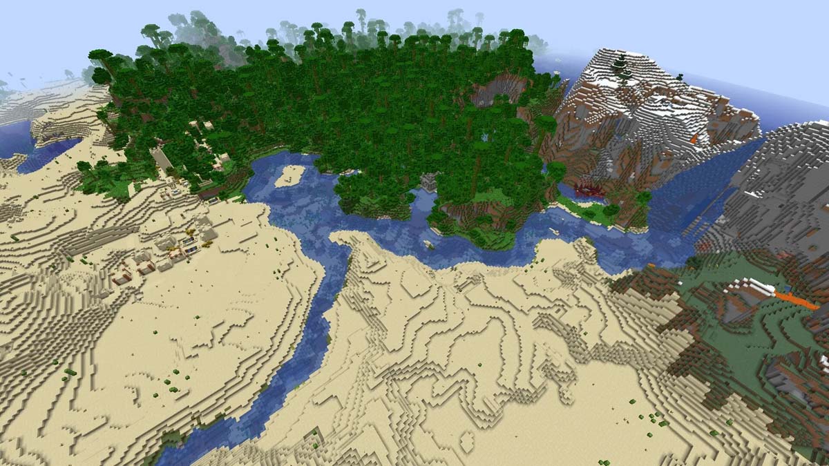 Jungle and desert village in Minecraft