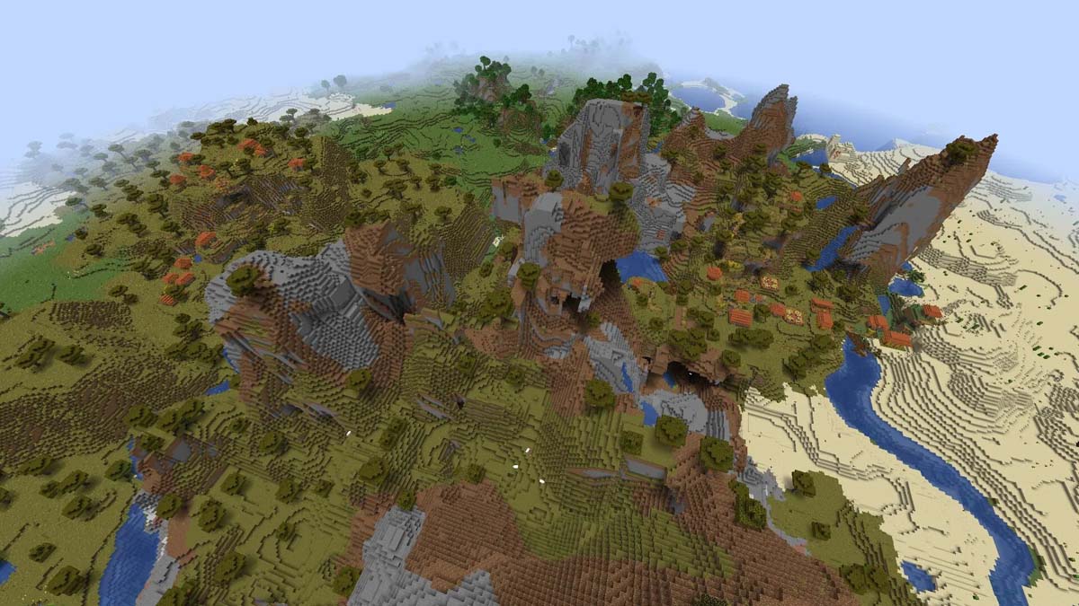 Double acacia village in Minecraft