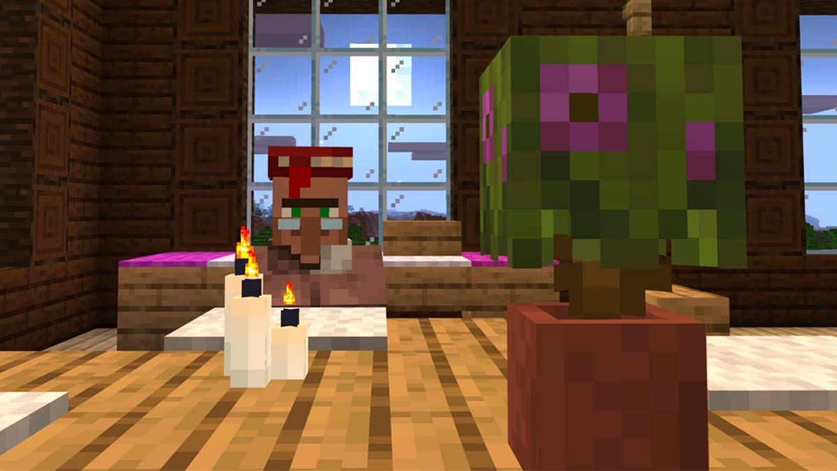 Illager sitting in a woodland mansion in Minecraft