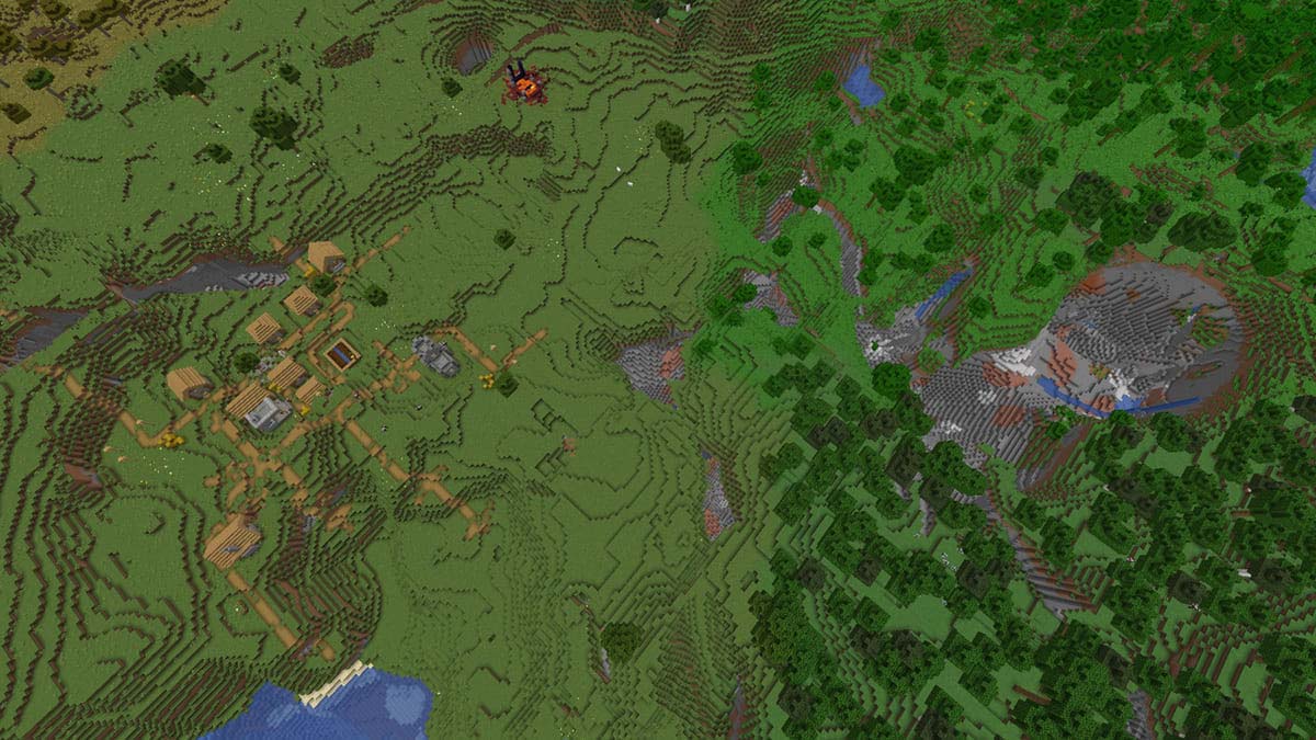 Blacksmith and village in Minecraft