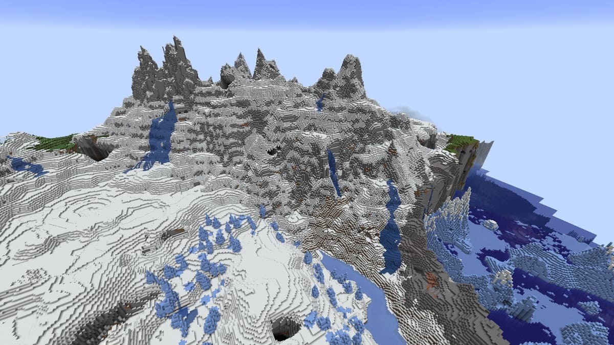 Super tall snowy slopes in Minecraft