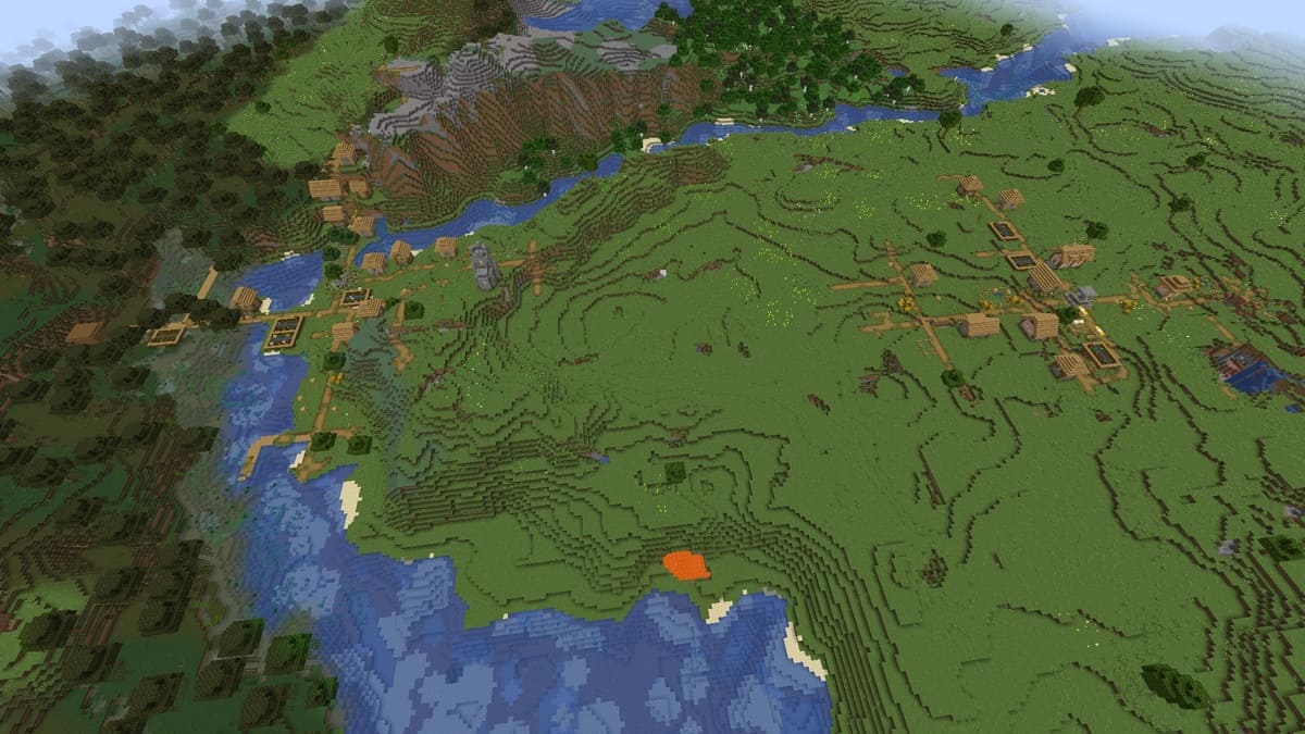 Double plains village in Minecraft