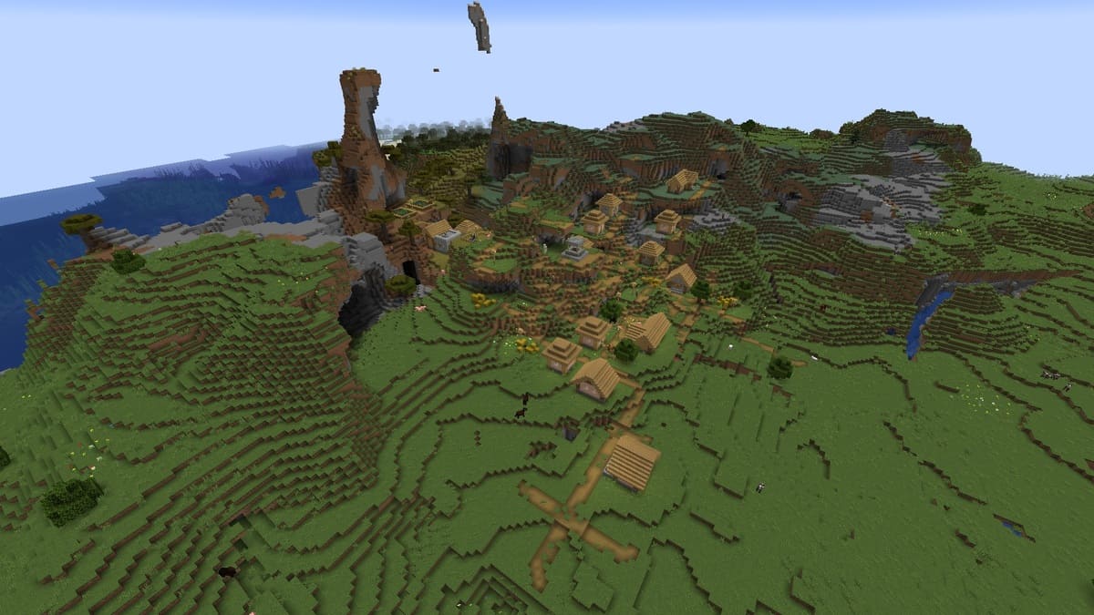 Blacksmith and village in Minecraft