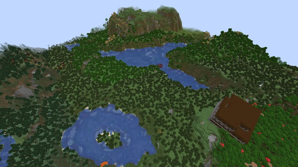 Woodland mansion and village in Minecraft