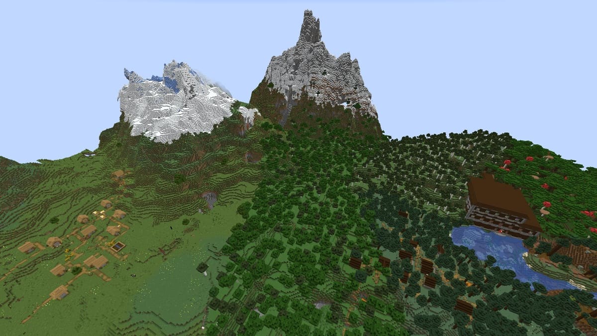 Minecraft の森の邸宅と二重村