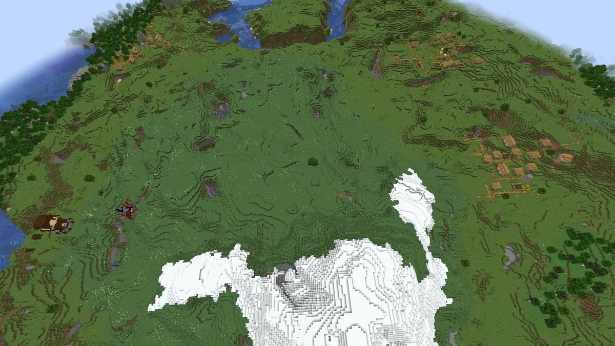 Minecraft の略奪者の前哨基地と 3 つの村