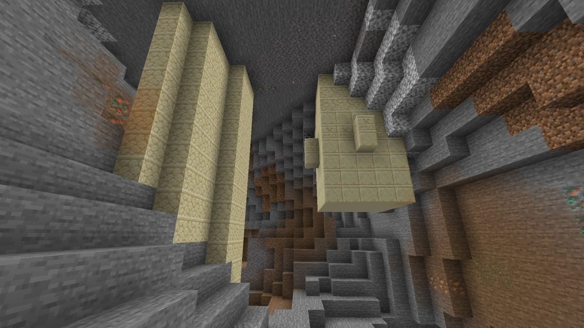 Underground desert temple in Minecraft