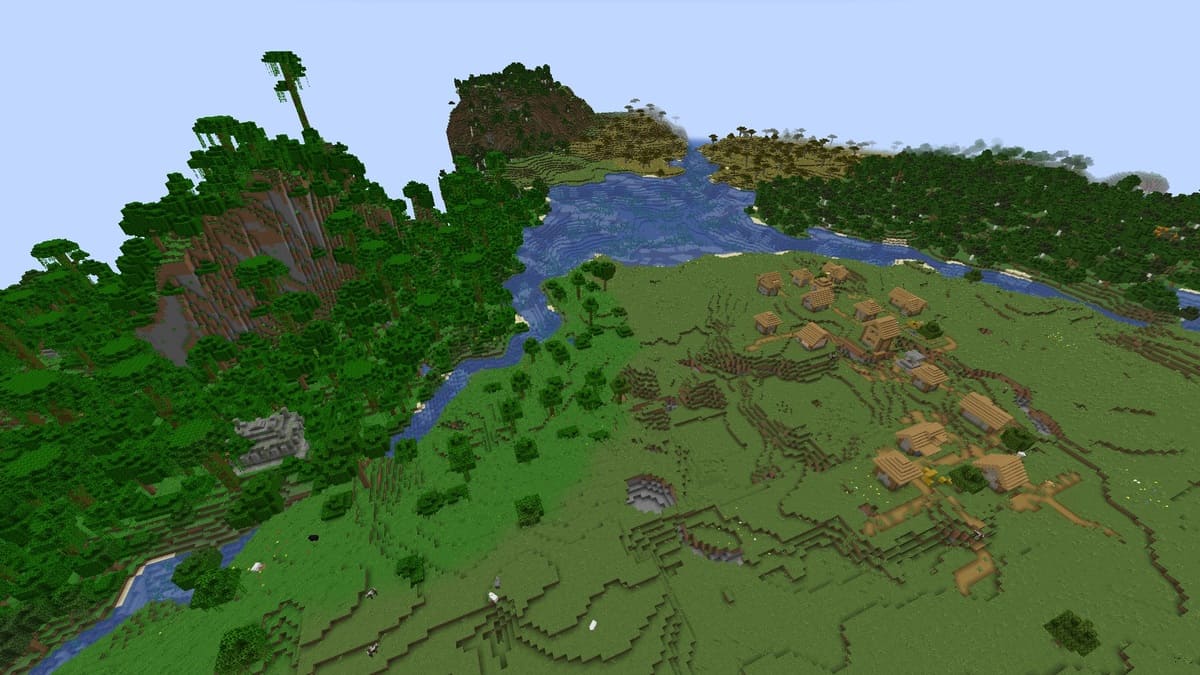 Jungle temple and village in Minecraft