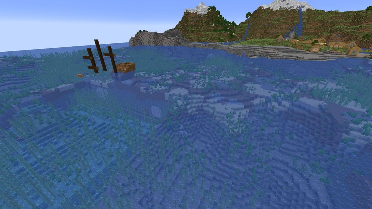 Minecraft의 바다 기념물과 마을