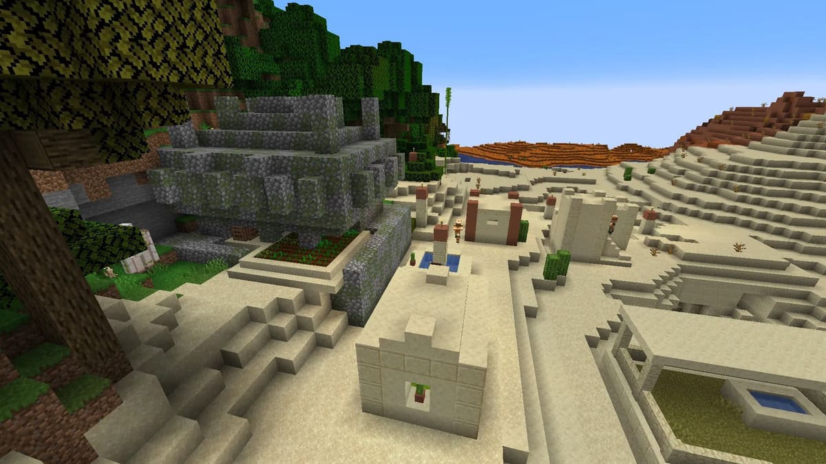 Minecraft のジャングルの寺院と村
