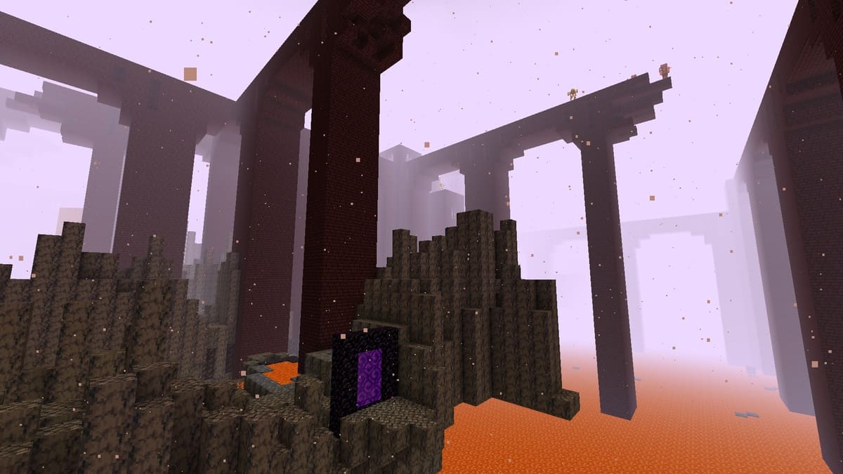 Zniszczony portal i twierdza Netheru w Minecrafcie