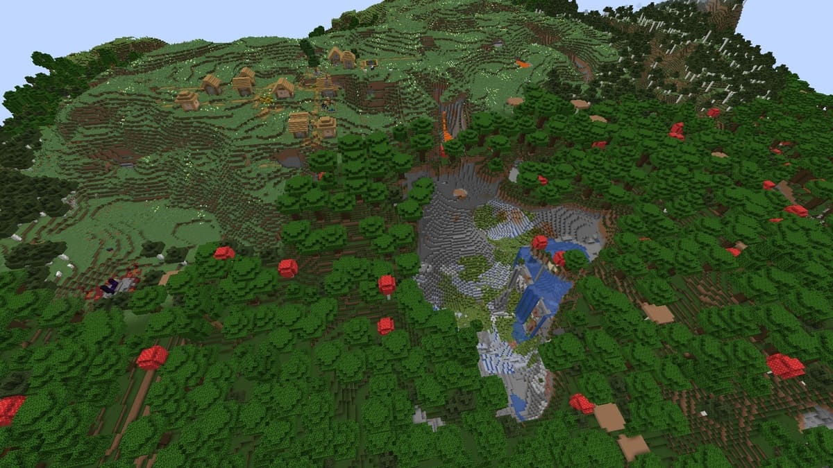 Gigantyczny wąwóz i wioska w Minecrafcie
