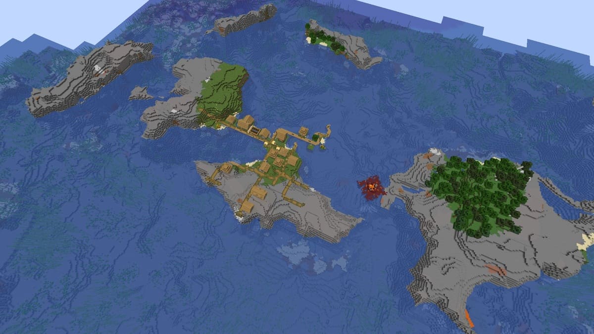 Minecraft のサバイバル島と村