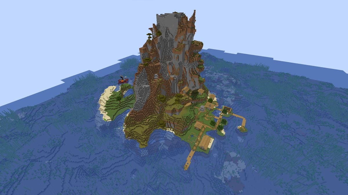 Minecraft のサバイバル島と村