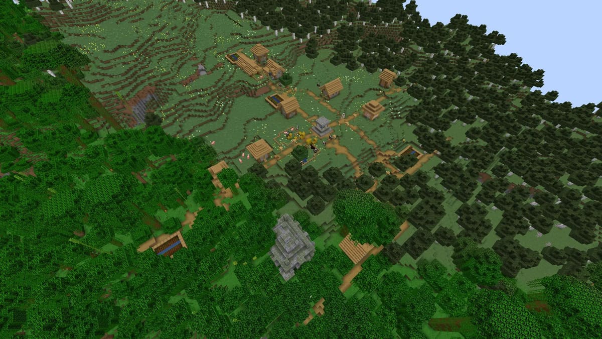Różne biomy i wioski w Minecrafcie