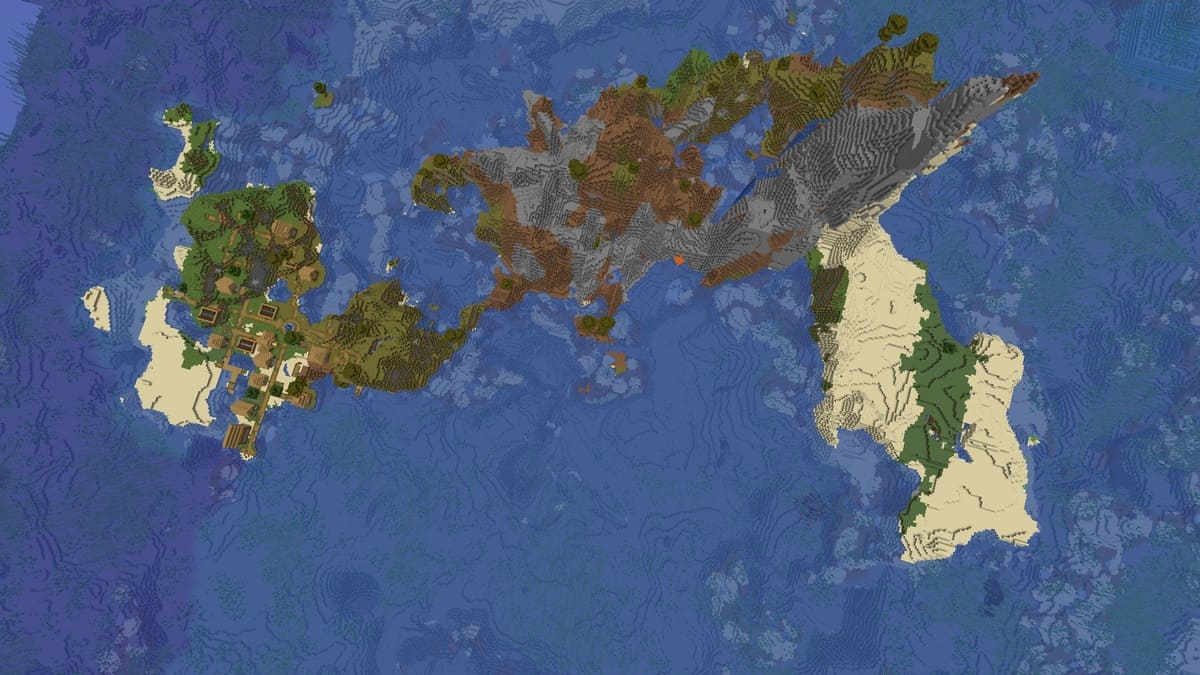 Minecraft の巨大なサバイバル島と村