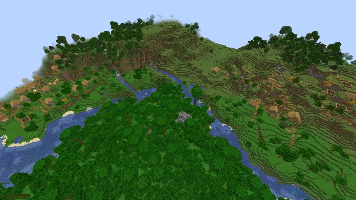 Podwójna wioska w dżungli w Minecrafcie
