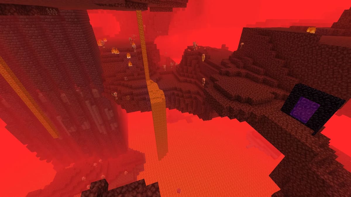Minecraft の廃墟となったポータルと要塞の残骸