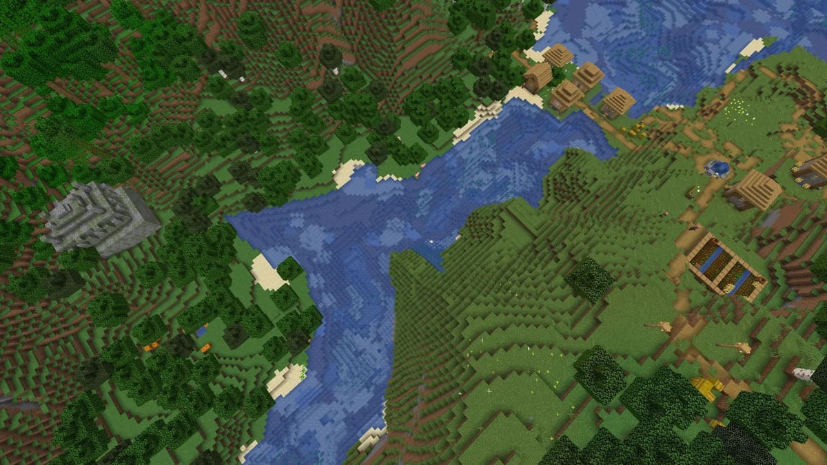 Minecraft のジャングルの寺院と村