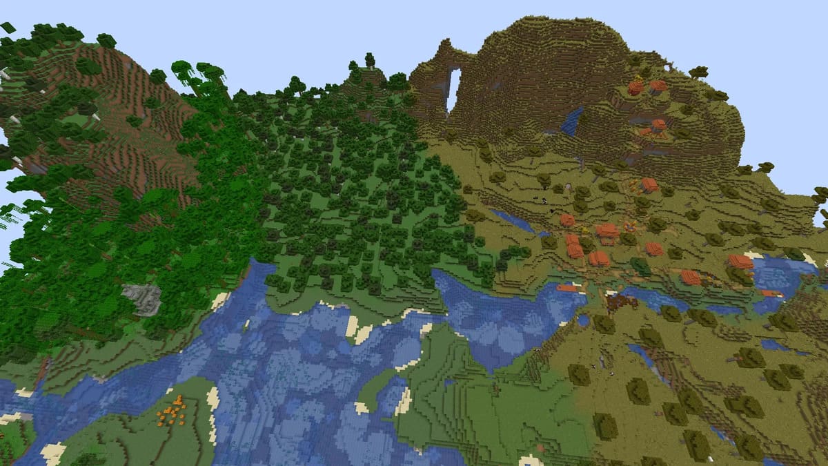Minecraft の丘陵のアカシアの村
