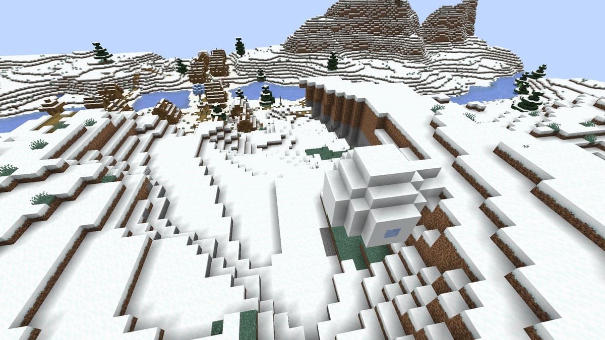 Igloo and snow village in Minecraft
