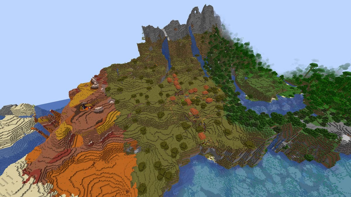 Badlands und Akaziendorf in Minecraft