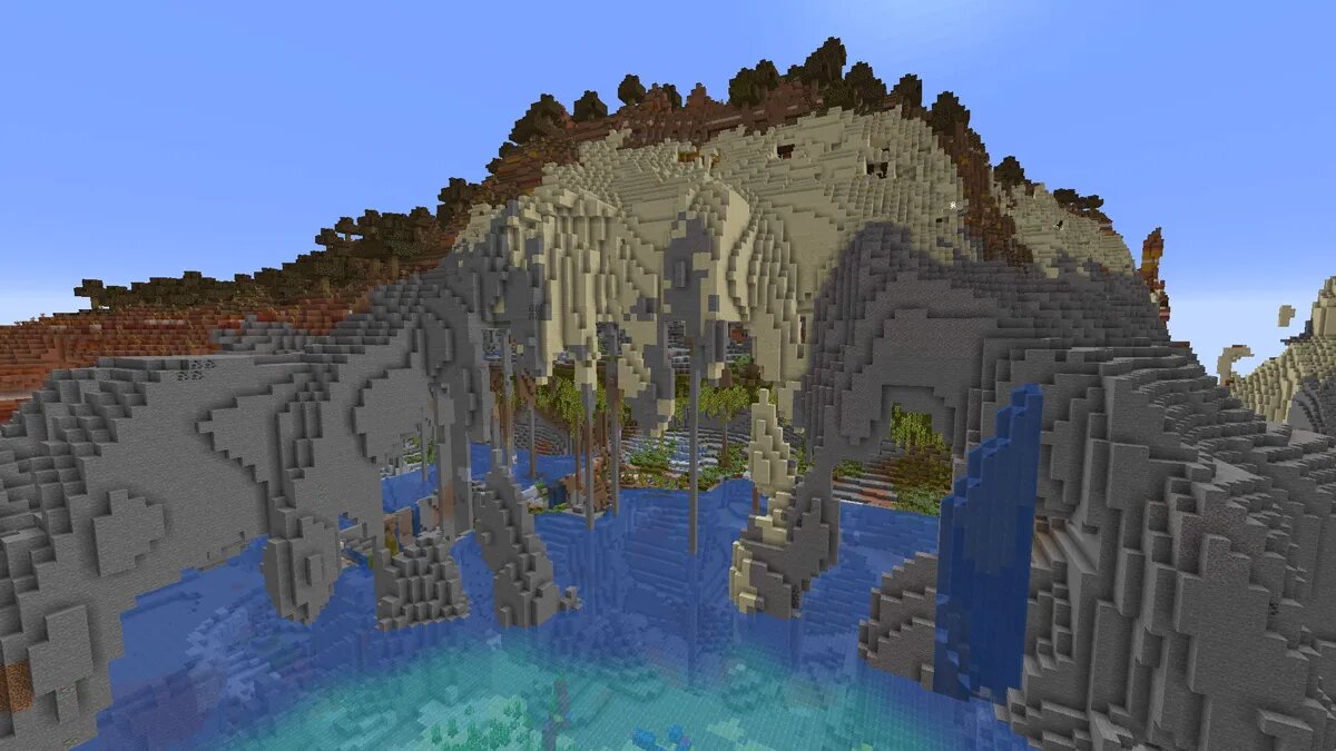 Exposed lush caves in Minecraft