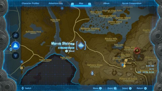 Zelda: Tears of the Kingdom Morok Shrine A Bouncy Device Shrine map location