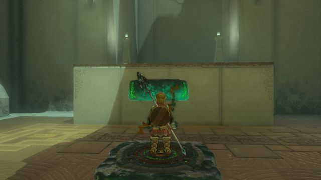 Zelda Tears of the Kingdom Ihen-a Shrine Midair Perch Puzzle step one in first room