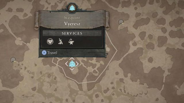 Diablo 4 Hawezar zone waypoints map Vyeresz
